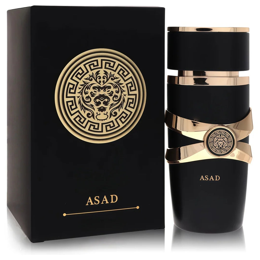 Perfume Árabe Asad Unissex Spray (100 ml) – Madeira Seca, Benzoin e Ladanum | Fragrância Luxuosa