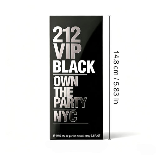Perfume 212 VIP Black EDP Masculino (100 ml) – Fragrância Oriental Picante | Alta Fixação para Festas e Eventos Noturnos