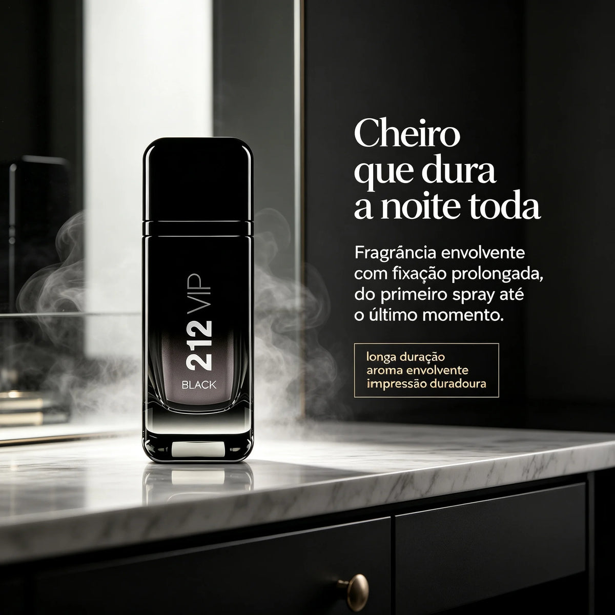 Perfume 212 VIP Black EDP Masculino (100 ml) – Fragrância Oriental Picante | Alta Fixação para Festas e Eventos Noturnos