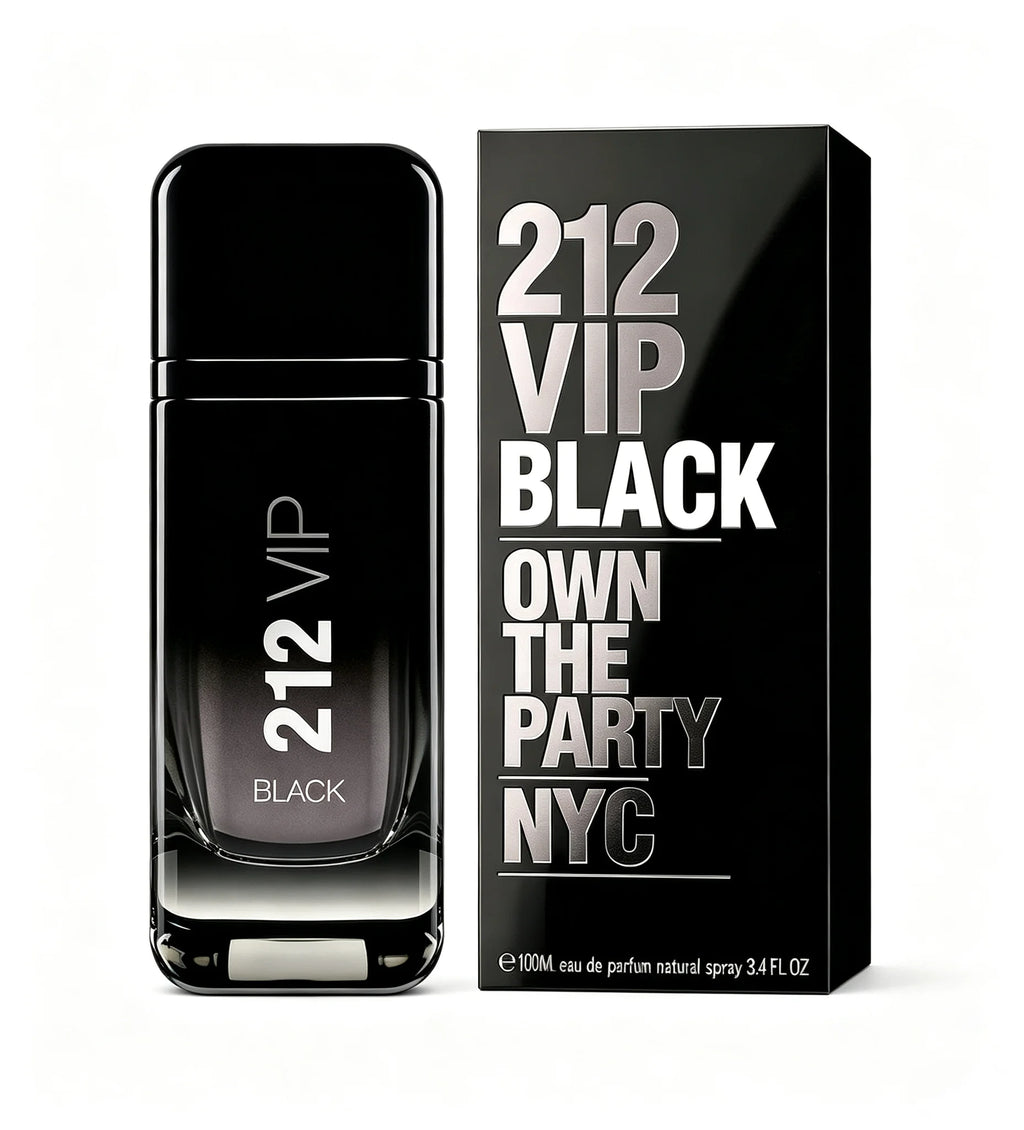 Perfume 212 VIP Black EDP Masculino (100 ml) – Fragrância Oriental Picante | Alta Fixação para Festas e Eventos Noturnos