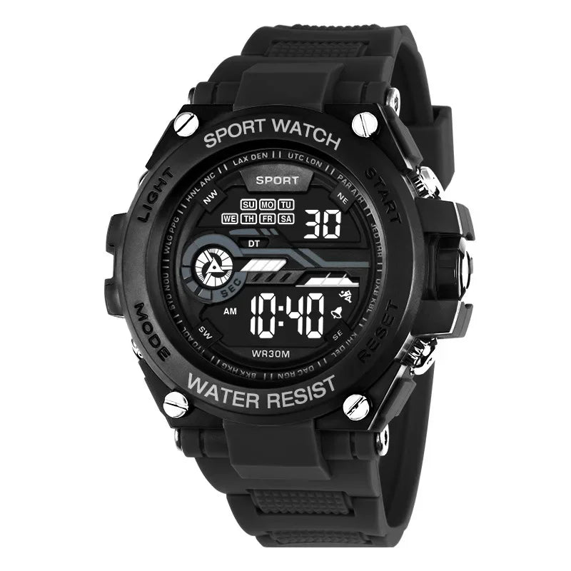 Relógio Esportivo Masculino YIKAZE — Digital LED, Resistente à Água, Multifunção